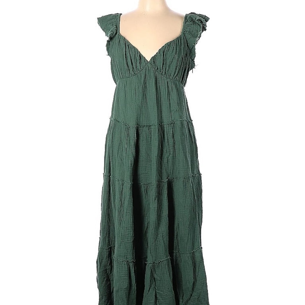 Deep Green Midi Free the Roses Dress